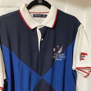 Náutica Classic Golf Polo | L | Blue/Navy/White